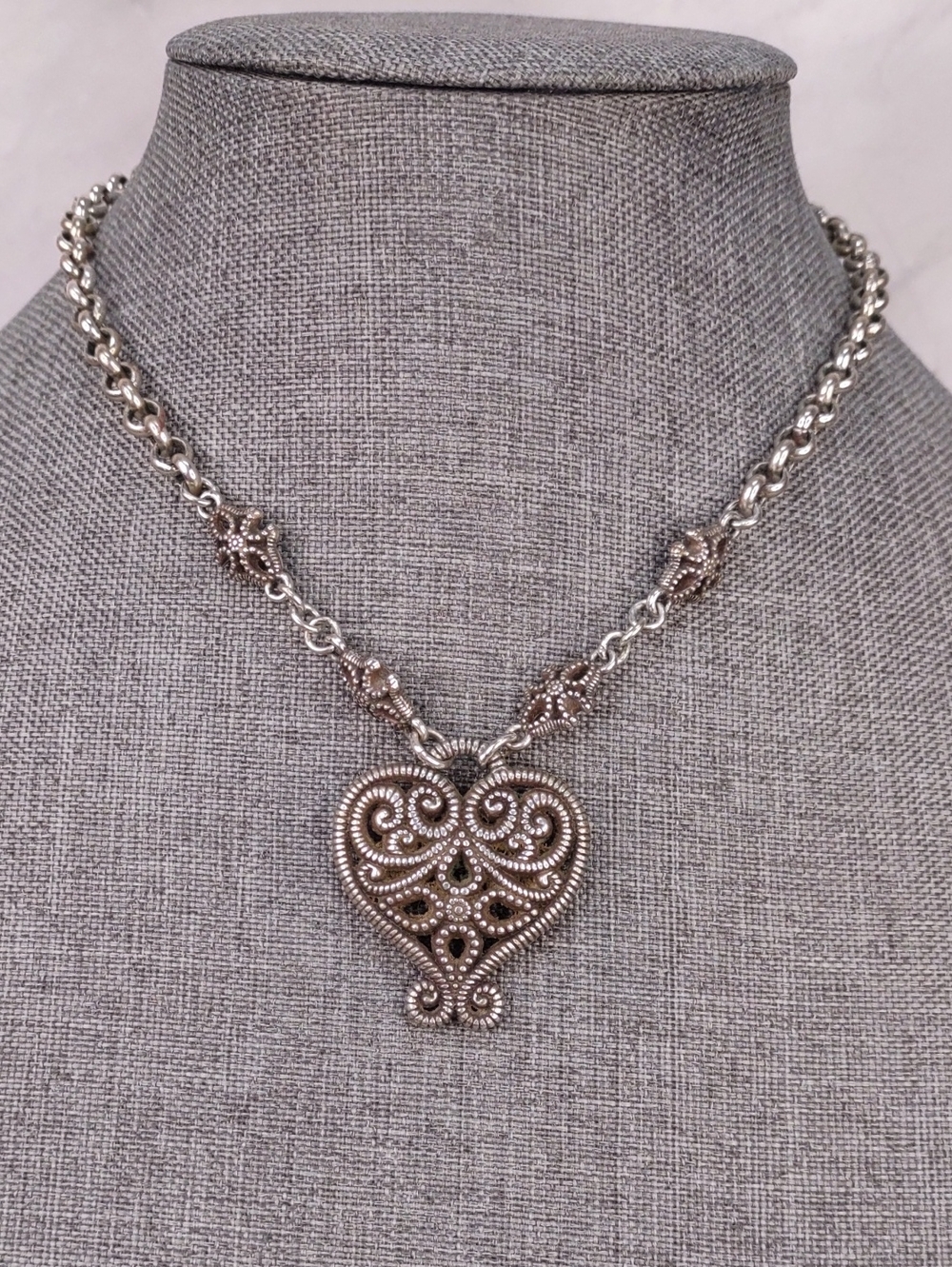 Brighton "French Kiss" Filigree Heart Necklace - Picture 1 of 3